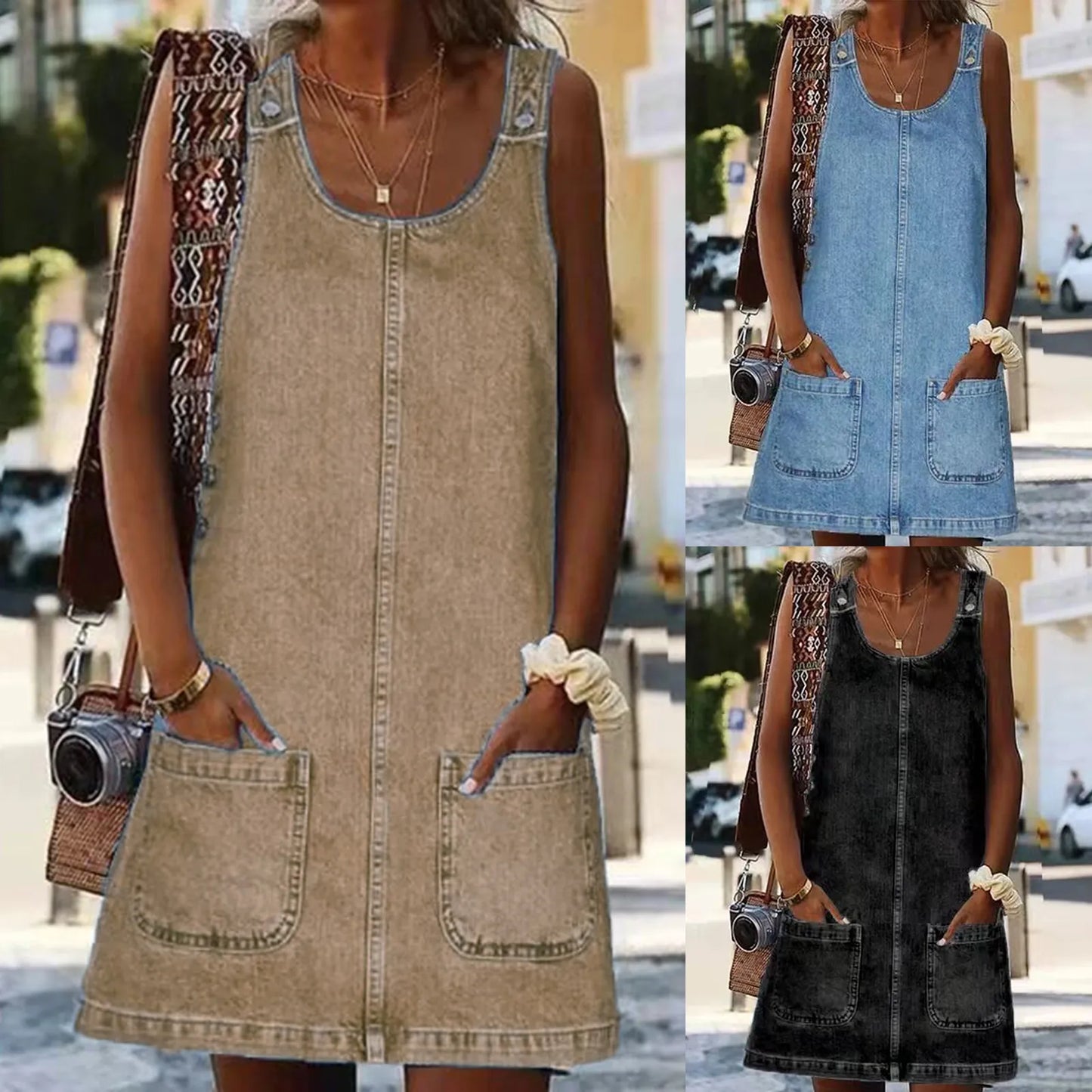 Otylia - Comfortabele mini-jurk met brede schouders