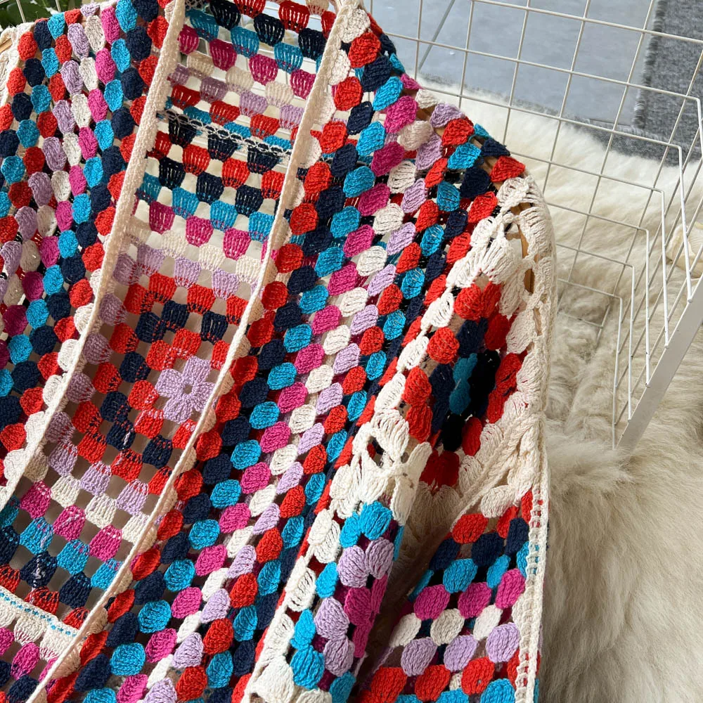 Olivia - Färgglad Stickad Kofta