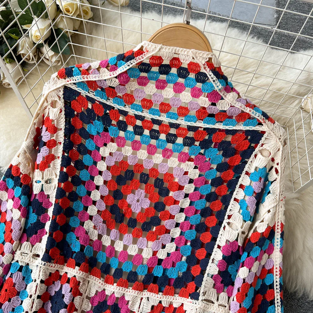 Olivia - Färgglad Stickad Kofta