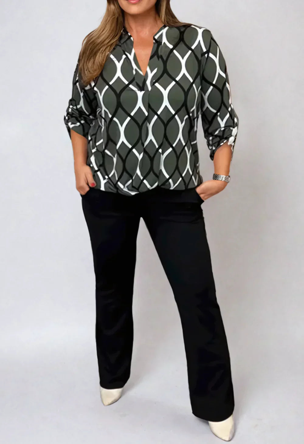 Jannita™ | Casual blouse met lange mouwen en elegant patroon