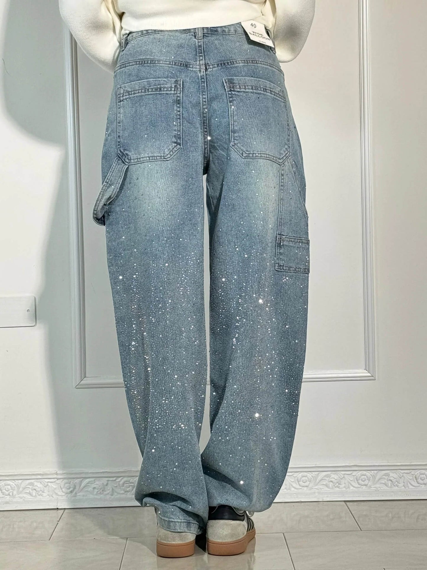 Belle™ Glinsterende damesjeans