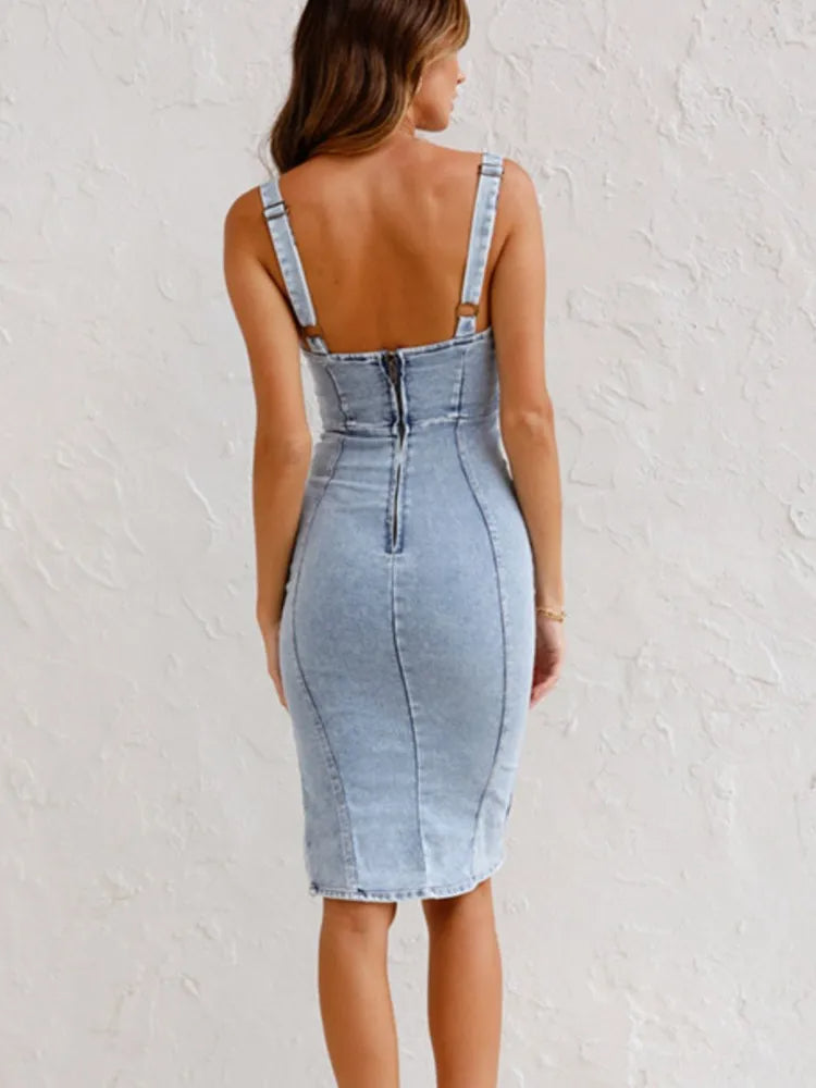 Mirabella™ - Denimjurk met verstelbare bandjes