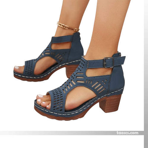 Comfortabele en stijlvolle orthopedische sandalen met hoge hak en open teen