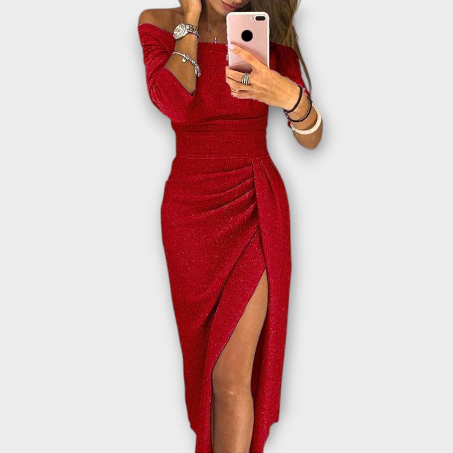 Lena™ - Elegante off-shoulder jurk