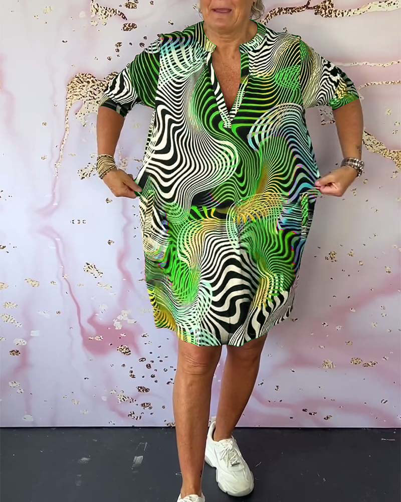 Diane - Kleurrijke V-halsjurk