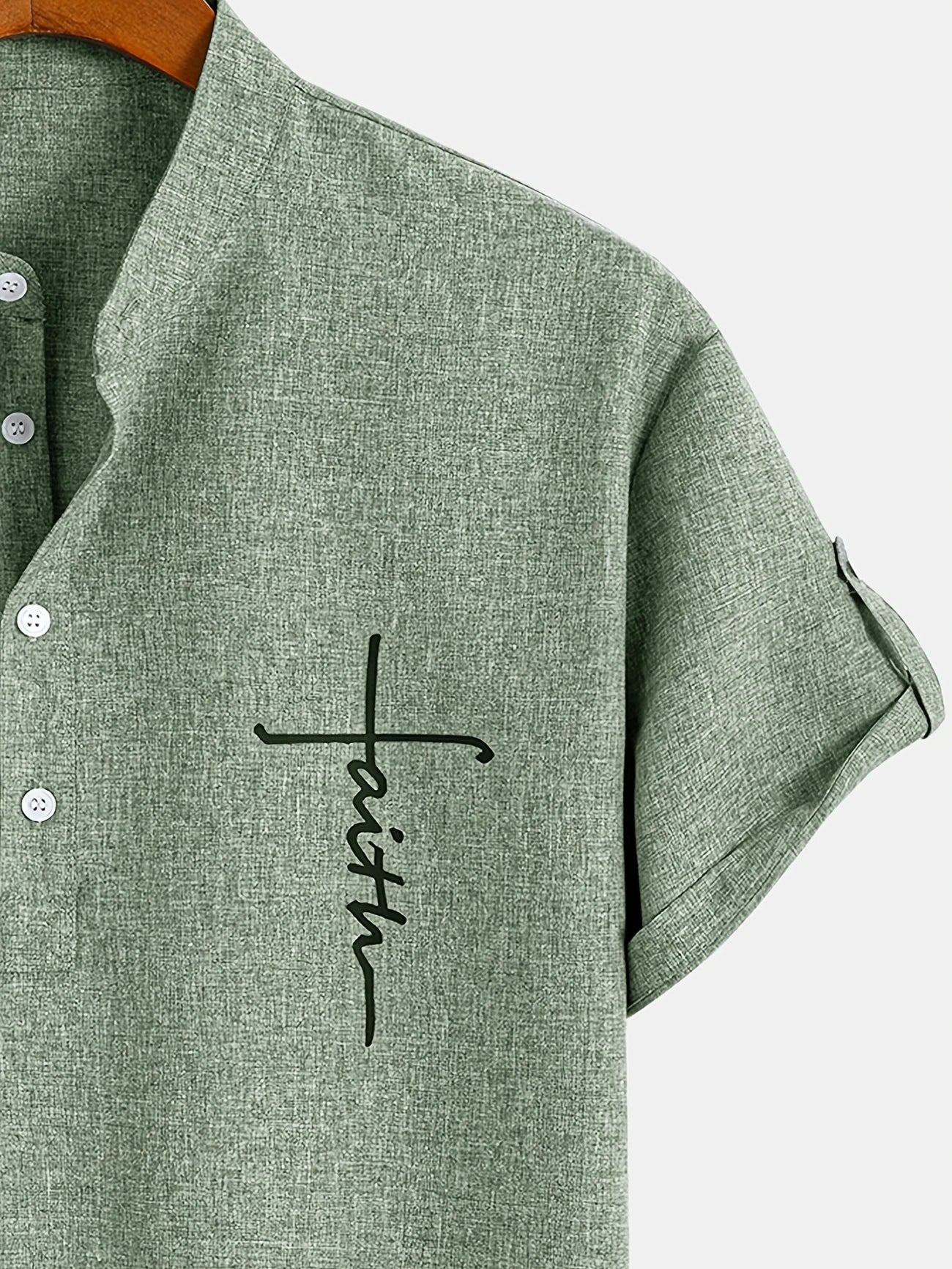 Elliott – Elegant overhemd met korte mouwen en opstaande kraag