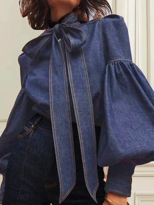 Christy | Puff Denim Top