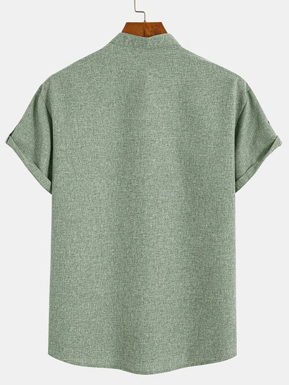 Elliott – Elegant overhemd met korte mouwen en opstaande kraag