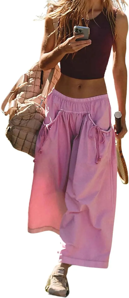 Losse, wijde trainingsbroek voor dames met zakken