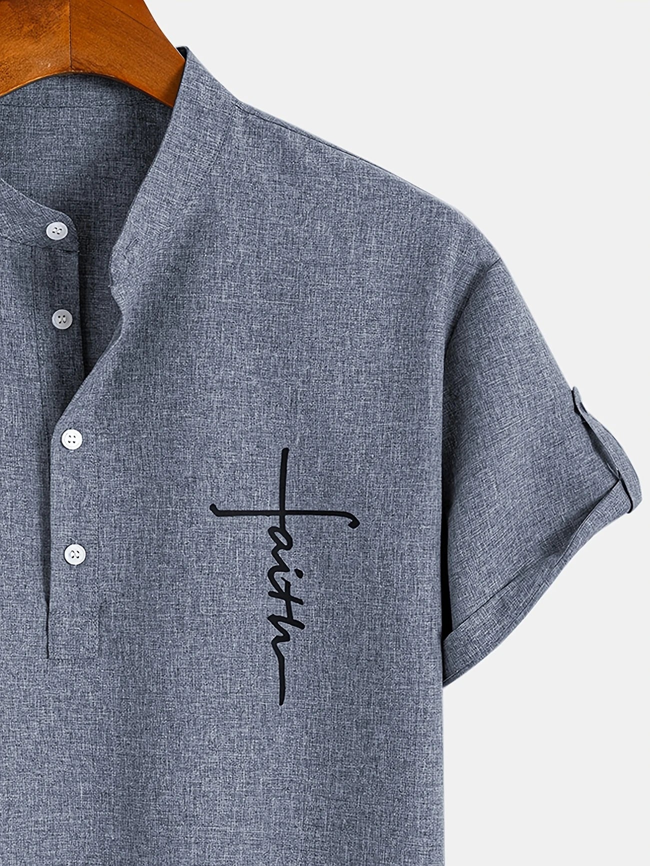 Elliott – Elegant overhemd met korte mouwen en opstaande kraag