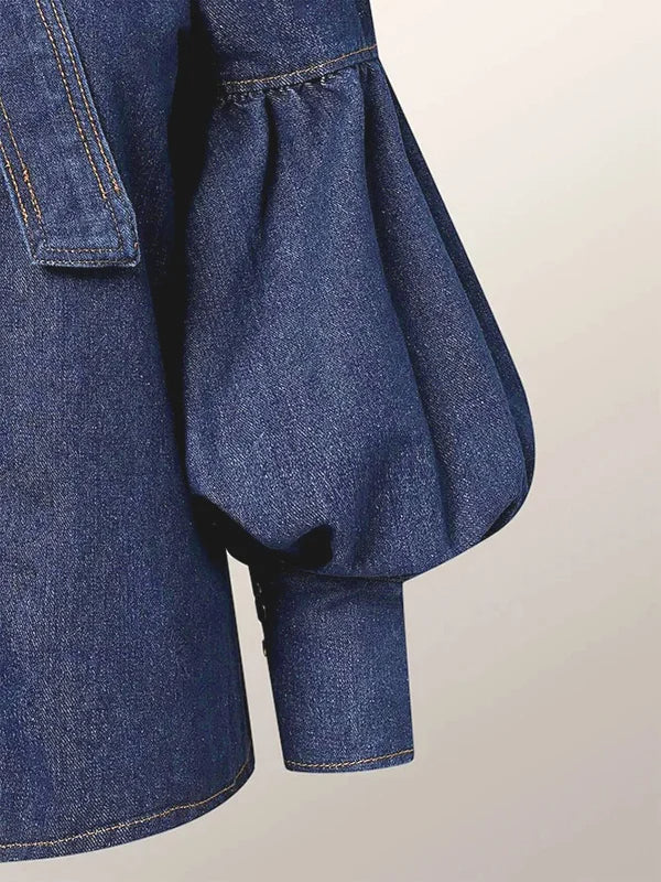 Christy | Puff Denim Top