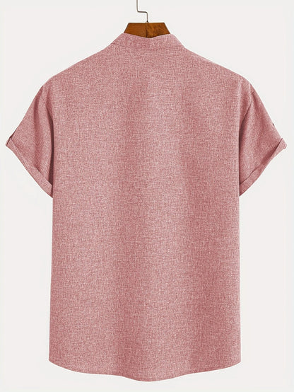 Elliott – Elegant overhemd met korte mouwen en opstaande kraag