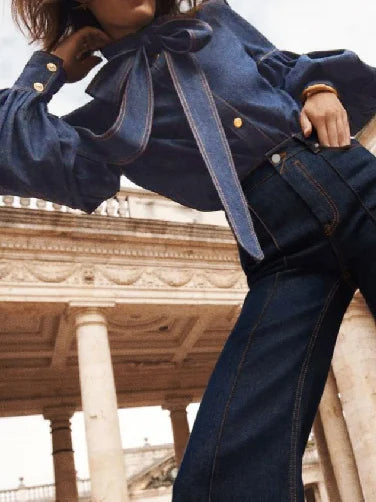 Christy | Puff Denim Top