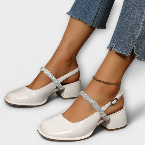 Celandra - Mary Janes met glitterbandje en blokhak