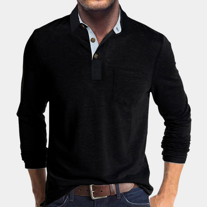 Harm - Heren poloshirt met lange mouwen