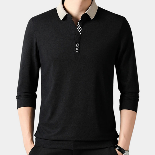 Jacek - Heren Casual Poloshirt met Lange Mouwen