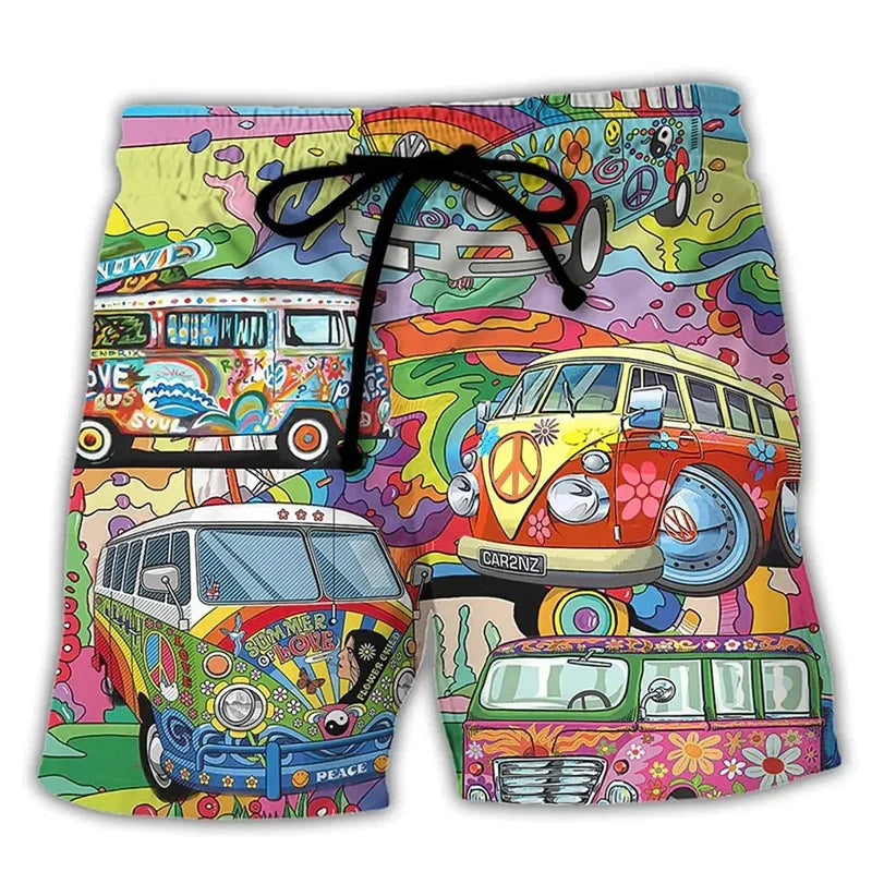 Heren Zomer Zwemshort met Trekkoord en Cartoonprints