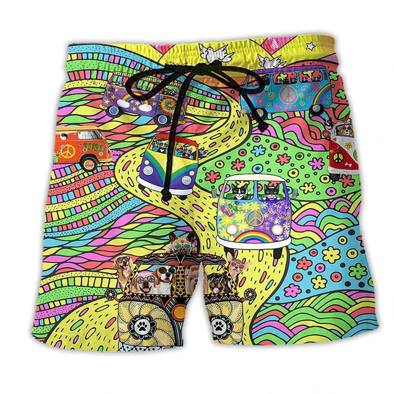 Heren Zomer Zwemshort met Trekkoord en Cartoonprints