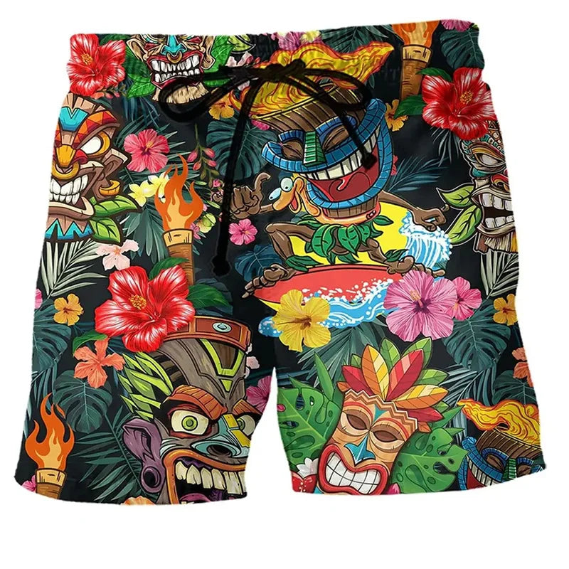 Heren Zomer Zwemshort met Trekkoord en Cartoonprints