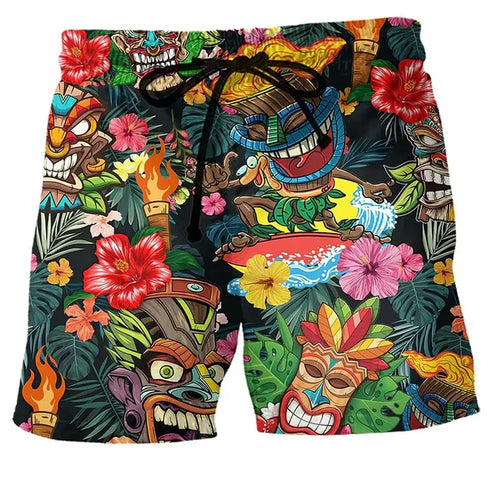 Heren Zomer Zwemshort met Trekkoord en Cartoonprints