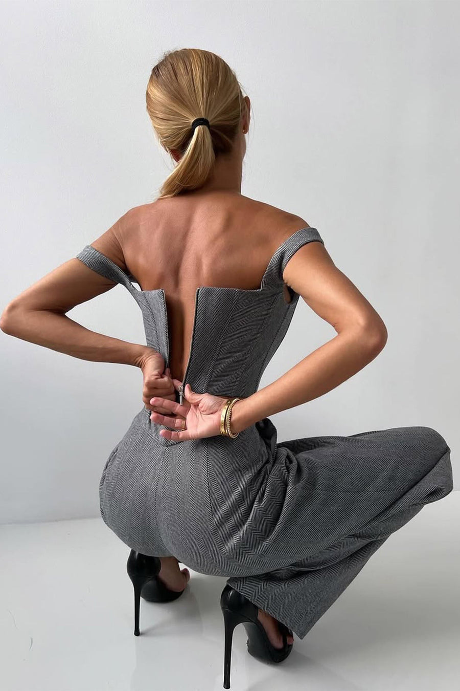 FIGEN - DRIEDELIGE SET MET DUBBELKRUISENDE BLAZER