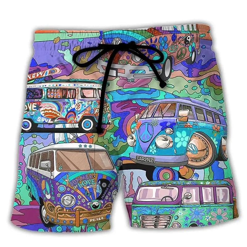 Heren Zomer Zwemshort met Trekkoord en Cartoonprints