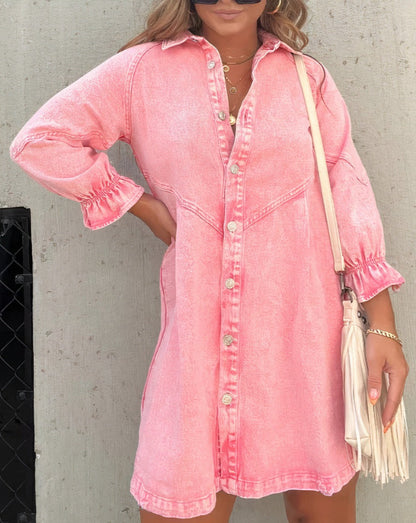 Grace | Denim overhemd met lange mouwen