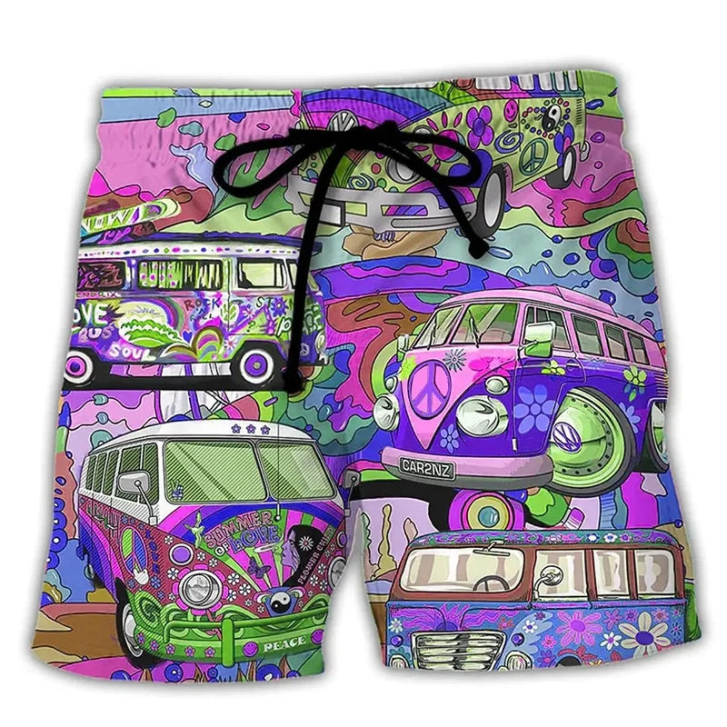 Heren Zomer Zwemshort met Trekkoord en Cartoonprints