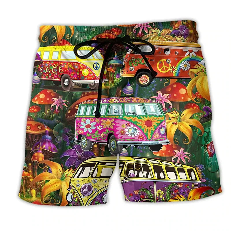 Heren Zomer Zwemshort met Trekkoord en Cartoonprints