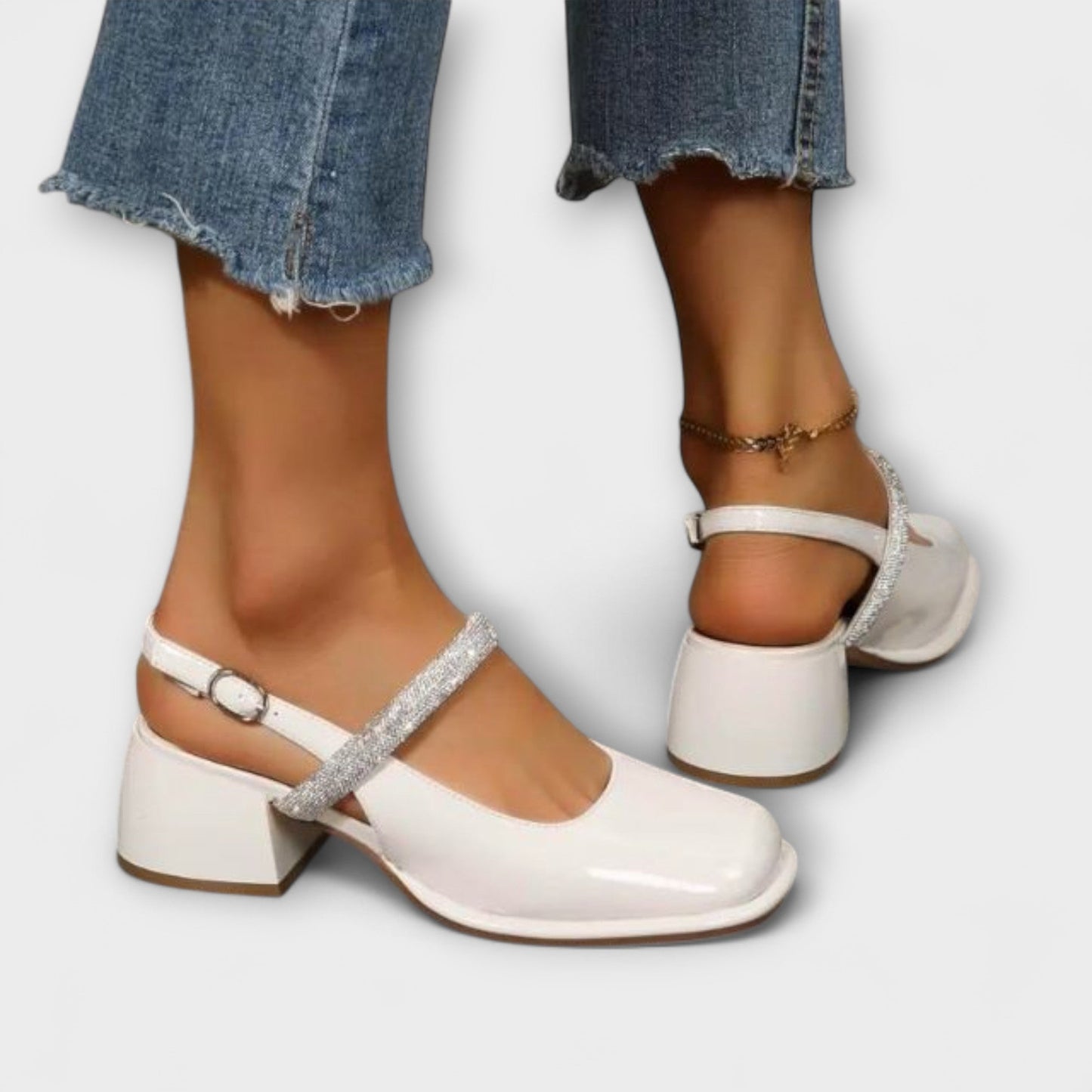 Celandra - Mary Janes met glitterbandje en blokhak