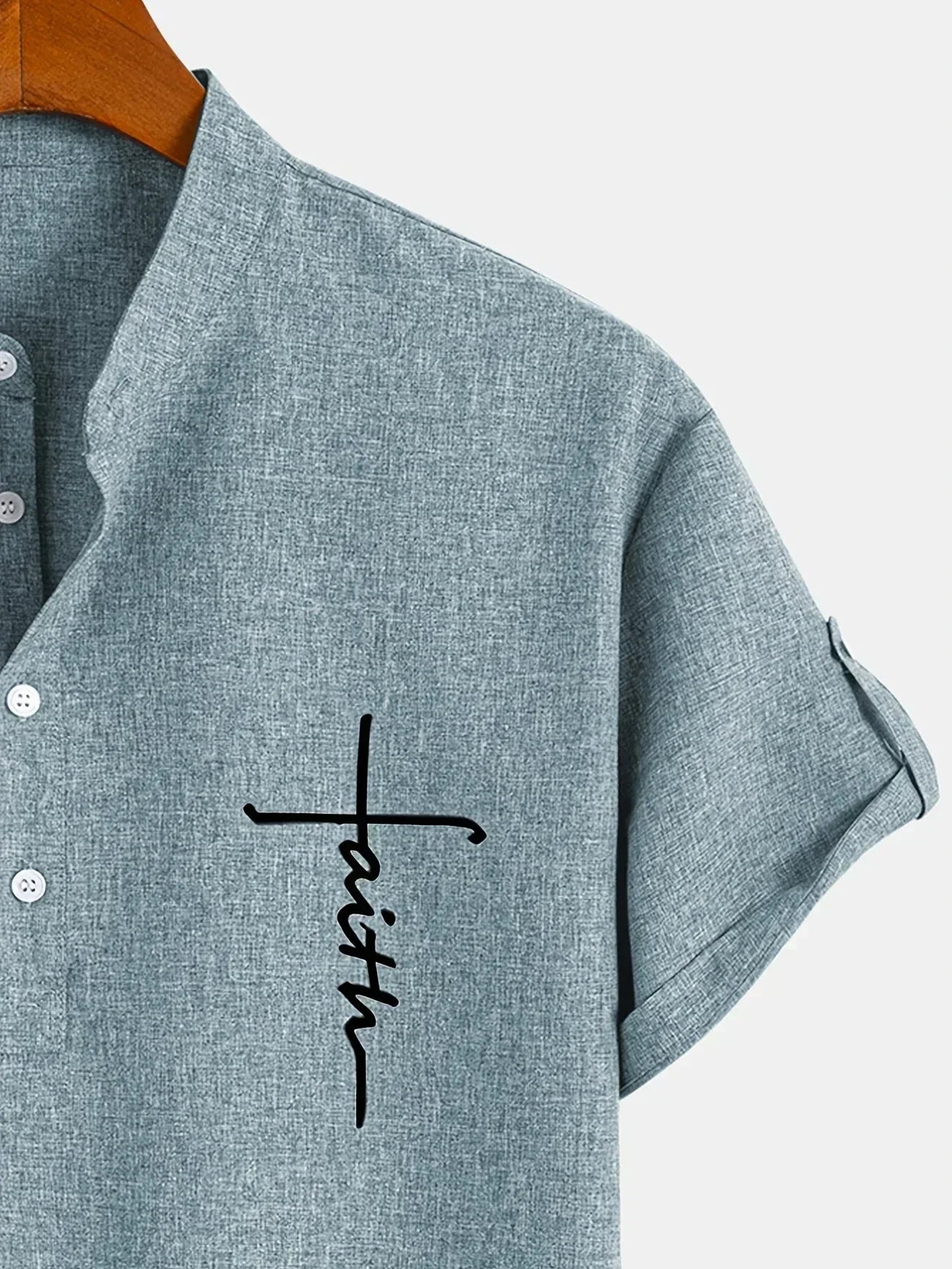 Elliott – Elegant overhemd met korte mouwen en opstaande kraag