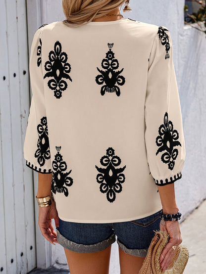 Maya – Lichtgewicht blouse met bloemenprint, bohemian chic