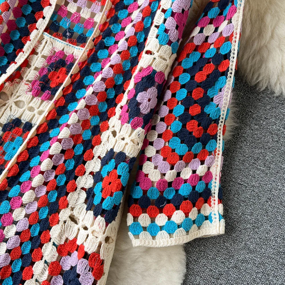 Olivia - Färgglad Stickad Kofta