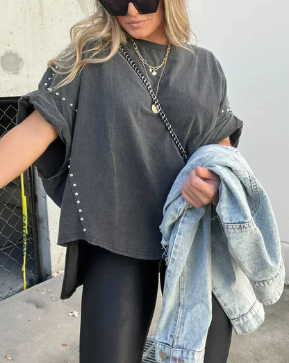 Isabelle™ - Oversized T-shirt met Nieten