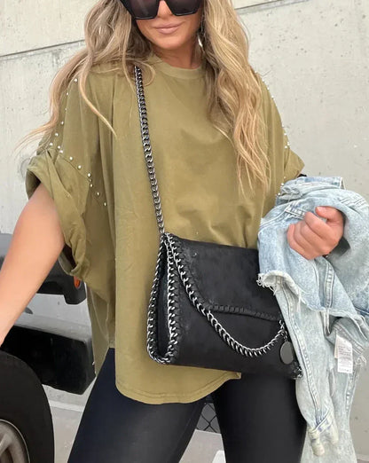 Isabelle™ - Oversized T-shirt met Nieten
