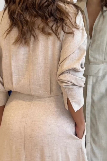 Jeanette | V-hals maxi-jurk