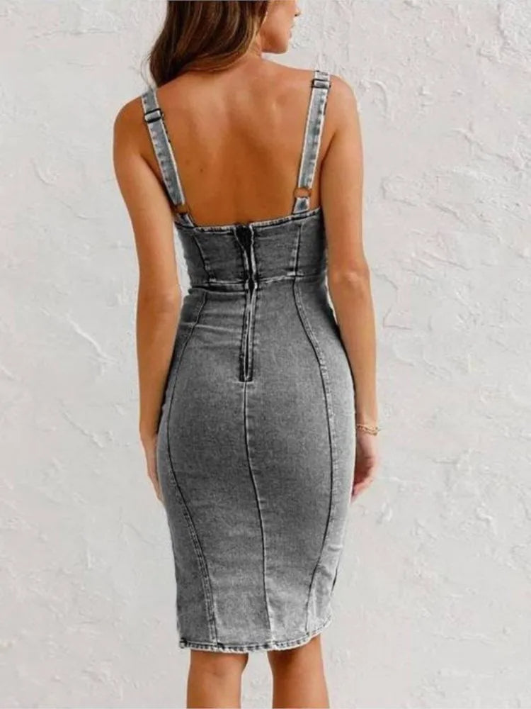 Mirabella™ - Denimjurk met verstelbare bandjes