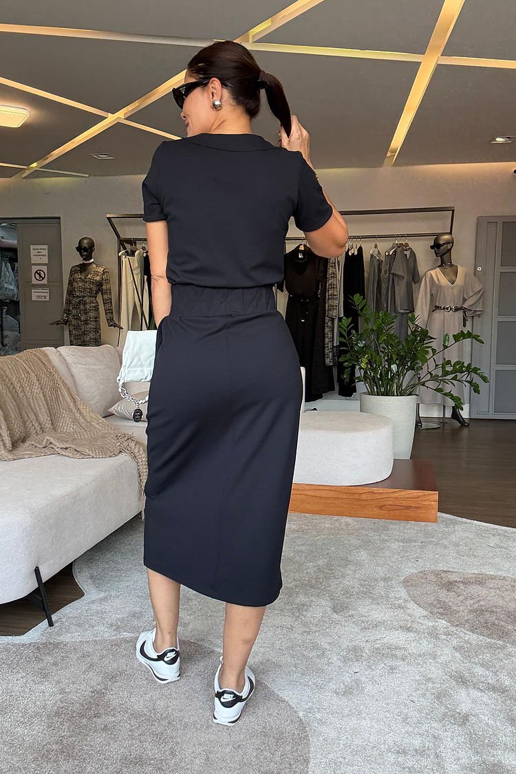 Elegante V-hals top en rokset