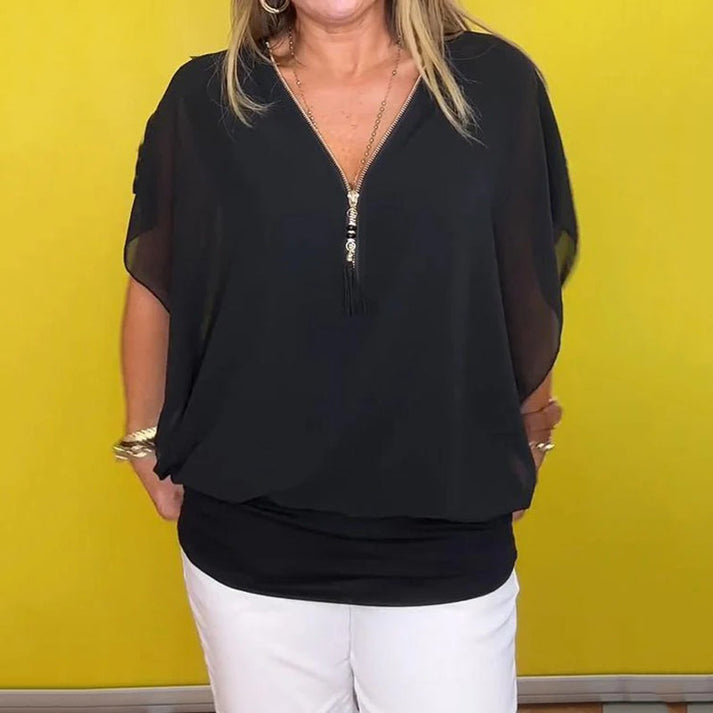 FREDERIKA - CHIFFON TOP MET RITS