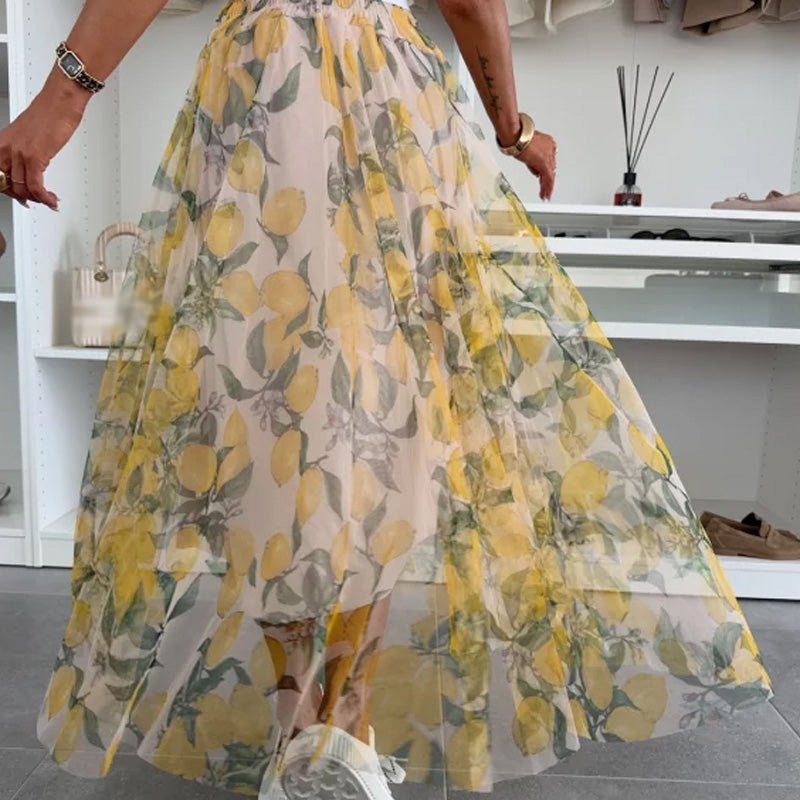 Casual bedrukte tule rok voor dames