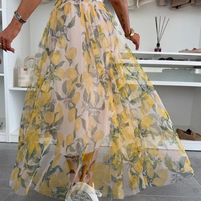 Casual bedrukte tule rok voor dames