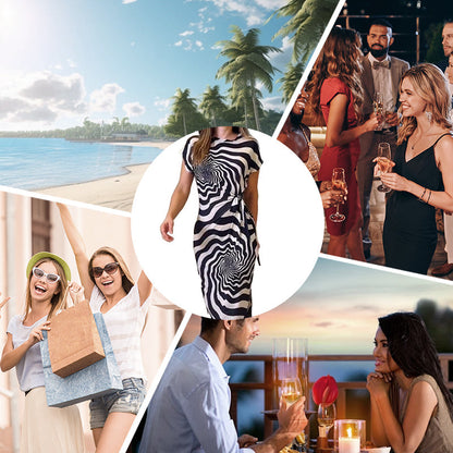 Damesjurk met strikceintuur en split