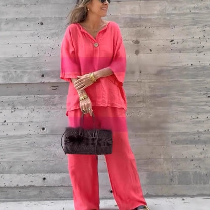 2-delige set van top en broek in losse pasvorm voor dames