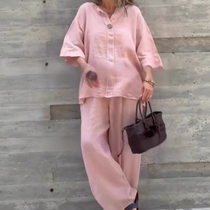 2-delige set van top en broek in losse pasvorm voor dames