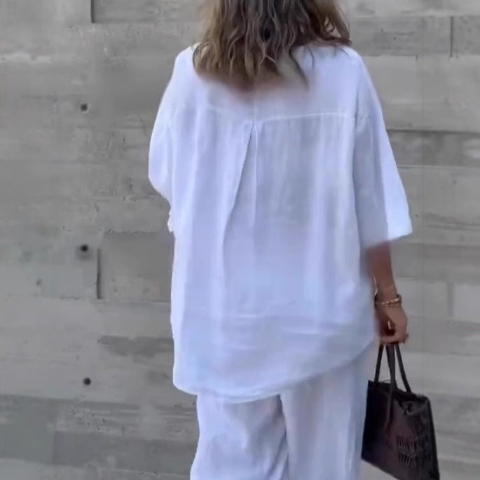 2-delige set van top en broek in losse pasvorm voor dames