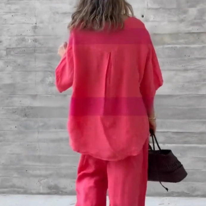 2-delige set van top en broek in losse pasvorm voor dames